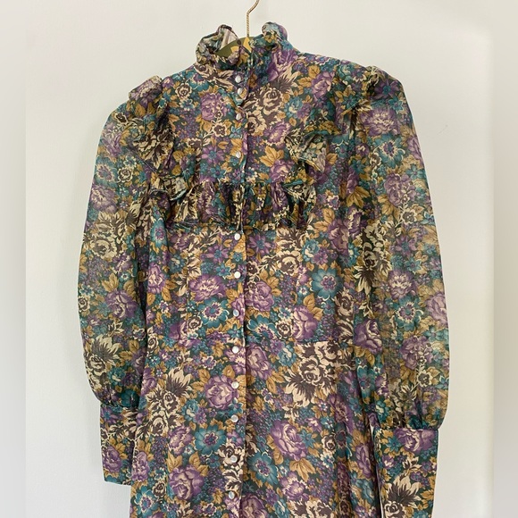 1970's vintage cottagecore prairie dress - Picture 5 of 8